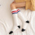 SocksKorean Style Preppy Style Striped Color Matching Calf Socks Thick Coral Fleece Socks Autumn and Winter Comfortable Breathable Sleeping Socks