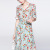 Floral Skirt French Style 2022 New Summer Fashion V-neck Small Tight Waist High-Grade Mulberry Silk Silk Dress