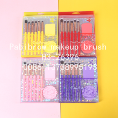 pabibrow makeup brush set eyeshadown eyebrow brush 6 pcs puff brush factory direct sale