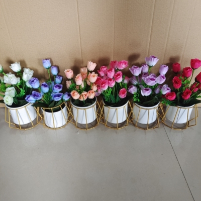 Artificial Flower Potting Decoration Simulation Plant Flower Potted Creative Home Desktop Living Room Decoration Factory Direct Sales