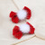 Children's Plush Red Hairpin Side Clip Girls' Baby New Year Headdress Autumn and Winter Hanfu Ancient Style Bow a Pair of Hairclips