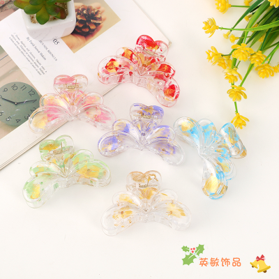 Yingmin Accessory for Women Korean Style ins Fruit Color Hair Jaw Clip Fresh Transparent Shark Clip Back Head Barrettes Acetic Acid Bronzing Barrettes Hair Accessories