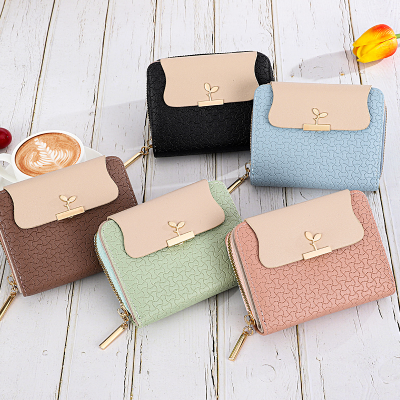Slim Small Zipper Women Wallets Leather Female Mini Purse Luxur Color Multi-Cards Holder Fashion Coin Bags Short Wallets
