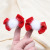 Children's Plush Red Hairpin Side Clip Girls' Baby New Year Headdress Autumn and Winter Hanfu Ancient Style Bow a Pair of Hairclips