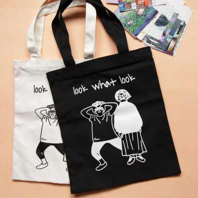 Student Creativity Canvas Bag Literary Flower Printing Cotton Canvas Bag Professional Enterprise Logo Wholesale