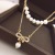 European and American Elegant New Natural Real Pearl Necklace Antique Creative 14K Gold Injection Double Bow Pendant Wholesale