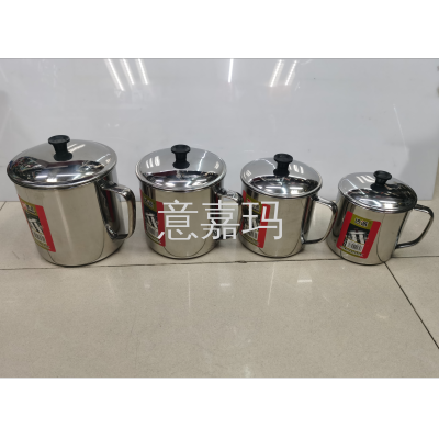 Stainless Steel Water Cup Student Kindergarten Cup with Lid Cup with Handle Canteen Large-Capacity Water Cup Wholesale