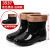 Rain Boots Men's Knee-High Rain Boots Non-Slip Waterproof Shoes Short Mid-Calf Rain Boots Men's Black Water Shoes Industrial and Mining Labor Protection Rubber Shoes