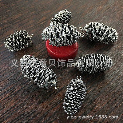 Electroplated Pine Cone Personalized Pendant DIY Handmade Ornament Clothing Bags Fashion Ornaments Accessories Factory Wholesale