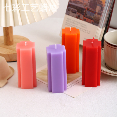 Factory Wholesale Aromatherapy Candle European Polygon Column Special-Shaped Candle Photography Props Indoor Decoration Hand Gift