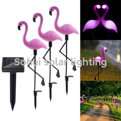 Solar Light LED Solar Garden Ground Plug Light Flamingo Animal Solar Christmas Lamp Decoration Garden Lamp