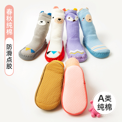 Baby Floor Socks Spring and Autumn Pure Cotton Toddler Non-Slip Indoor Cold Insulation Newborn Children's Shoes and Socks Newborn Baby Tube Socks
