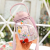 Summer Double Drink Big Belly Cup Student Female Strap Outdoor Portable Plastic Water Cup with Cute Cartoon Stickers Cup