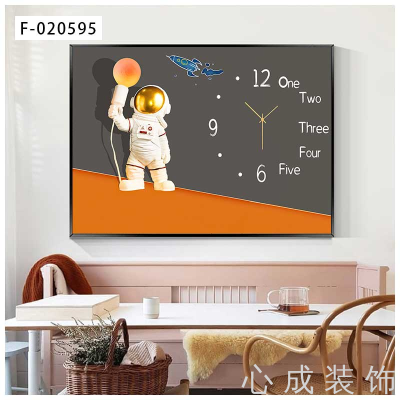 New Arrival Dining Room and Study Room Clock Wall Clock Decorative Clock Aluminum Alloy Diamond Baked Porcelain Modern Creative Decorative Painting