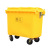 660L Rubbish Collector Outdoor Yellow Medical Waste Trash Can Hospital Cleaning Trolley Hand Push Sanitation Trash Can