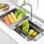 Draining Basket Household Kitchen Retractable Sink Storage Rack Dish Washing Function Wall Hanging Pool Drain Rack