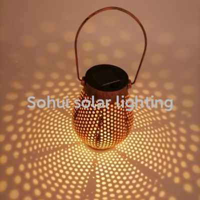 Solar Lantern Solar Iron Projection Lamp Solar Garden Garden Lamp Solar Portable Hanging Lamp Hollow out