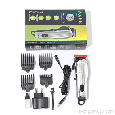 High-Power All-Metal Aluminum Body Hair Salon Waer Hair Clipper LCD Display Multi-Gear Adjustable Carving Mark Electric Clipper