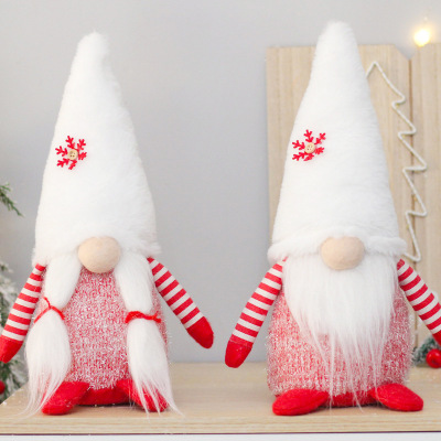 Amazon Cross-Border Christmas Home Decorations Plush Snowflake Hat Faceless Old Man Dwarf Doll Ornaments