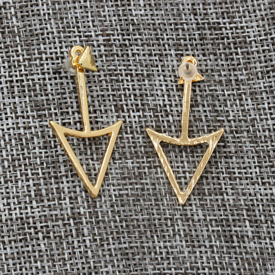 European and American Foreign Trade Ornament Personalized Design Geometric Triangle Metal Stud Earrings Creative Jewelry Earrings Earrings Wholesale