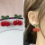 925 Silver Needle Retro Red New Year Love Cherry Earrings Fashion Geometry Pattern Bow Earrings Female Ins Style Earrings