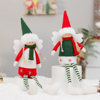 Cross-Border New Christmas Home Decorations Ins Style Elf Girl Angel Doll Sitting Style Decoration Gifts