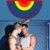 Rainbow Fan Flag LGBT Gay Flag Comprehensive Rainbow Fence Decoration 45 * 90cm Gay Dual Sex Semicircle Flag