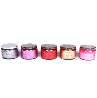 Lace Relief Glass Jar Aromatherapy Candle Gift Box Set Household Bedroom Small Candle