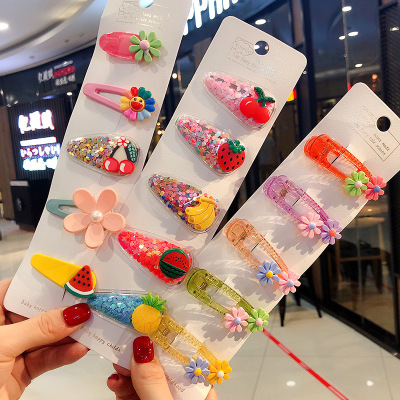 Barrettes BB Clip Colorful Quicksand Baby Cute Hairpin Girls' Fruit Clip Baby Hair Accessory Clips Headdress
