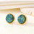 10mm New Retro Simple round Resin Glitter Earrings Geometric Metal Hemming Stud Earrings Foreign Trade Earrings Women