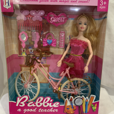 New Doll Set with Makeup + Bicycle Toy Kawaii Doll Princess Fashion Knuckle