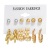 Europe and America Cross Border New Women's Earrings Retro Gold Ear Ring Suit 6-Piece Set Ms780