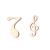 Foreign Trade Amazon New Product Love Heart Stud Earrings Electroplating XINGX Notes Simple Geometric Ornament Wholesale