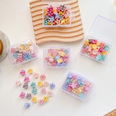 20 Boxed Korean Style Small Mini Candy Color Children's Grip Hairpin Cute Girl's Broken Hair Catcher Hair Accessories