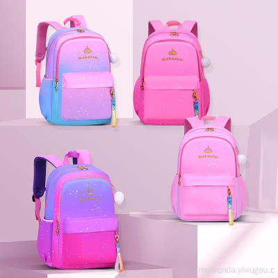 One Piece Dropshipping Student Schoolbag Grade 1-6 Lightweight Spine-Protective Gradient Children Backpack