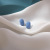 Blue Color Earrings Artistic Fresh Haze Blue Flowers Geometric All-Match Earrings Ear Studs Ornament for Women