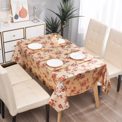 PVC Flower Table Cloth Waterproof Oil-Proof Disposable PVC Table Runner Cross-Border Table Cloth for Party Holiday