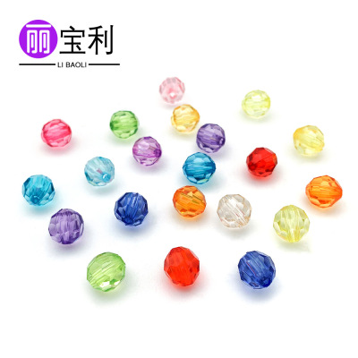 Factory Direct Sales DIY Handmade Beaded 32 Cut 10mm Transparent Crystal Acrylic B Material Scattered Beads Ornament Accessories