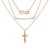 European and American Foreign Trade Trendy Grace Multi-Layer Metal Cross Inverted 8 Clavicle Chain Bead Necklace Wholesale