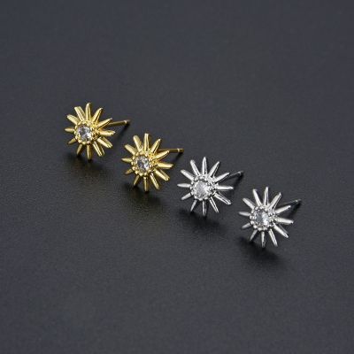 Europe and America Cross Border Fresh Sun Flower Ear Studs Rhinestone Zircon XINGX Female Earrings in Stock Wholesale Internet Celebrity Ins Style