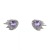 European and American Style Fashion Purple Rhinestone Love Heart Stud Earrings Sweet Kuchao Ins Frosty Style Earrings Luxury Graceful Earrings