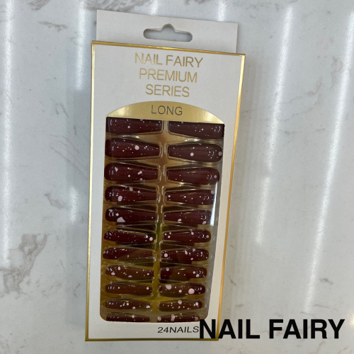 European and American Spot Bright Oil Long Ballet Nail Wear Armor Mid-Length Trapezoidal Nail Beauty Piece Fake Nails 