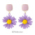 925 Silver Pin Earrings 2022 New Trendy Purple Simple and Fresh Stud Earrings Korean Style Hot Selling Flowers Earrings