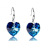 Korean Silver Jewelry Women's Long Ocean Heart Blue Crystal Silver Plated Earrings Earrings Foreign Trade Wholesale
