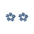 Blue Color Earrings Artistic Fresh Haze Blue Flowers Geometric All-Match Earrings Ear Studs Ornament for Women