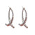 Sterling Silver Needle TikTok Same Style Simple Fashion Design Rhinestone Internet Celebrity Cross Earrings Female Geometric Curved Earrings