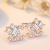 Qiao Lanxuan Korean Fashion 925 Silver Needle Fashion Alphabet Letter Earrings Elegant Female Rose Gold Ear Rings Live Broadcast