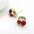 European and American Foreign Trade Ornament Diamond Cherry Earrings Ear Clip Korean Fashion Earrings Wholesale