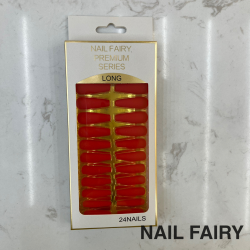 European and American Solid Color Frosted Long Ballet Nail Wear Armor Mid-Length Trapezoid Nail Piece Fake Nails 