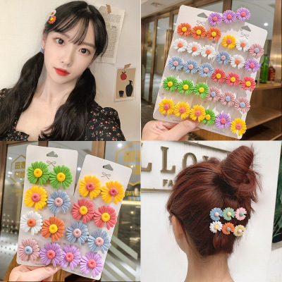 Little Daisy Candy Color Hair Clip Hot Selling Flowers Clip Side Clip Duckbill Clip Hair Clip Top Clip Bang Clip Women's Headdress